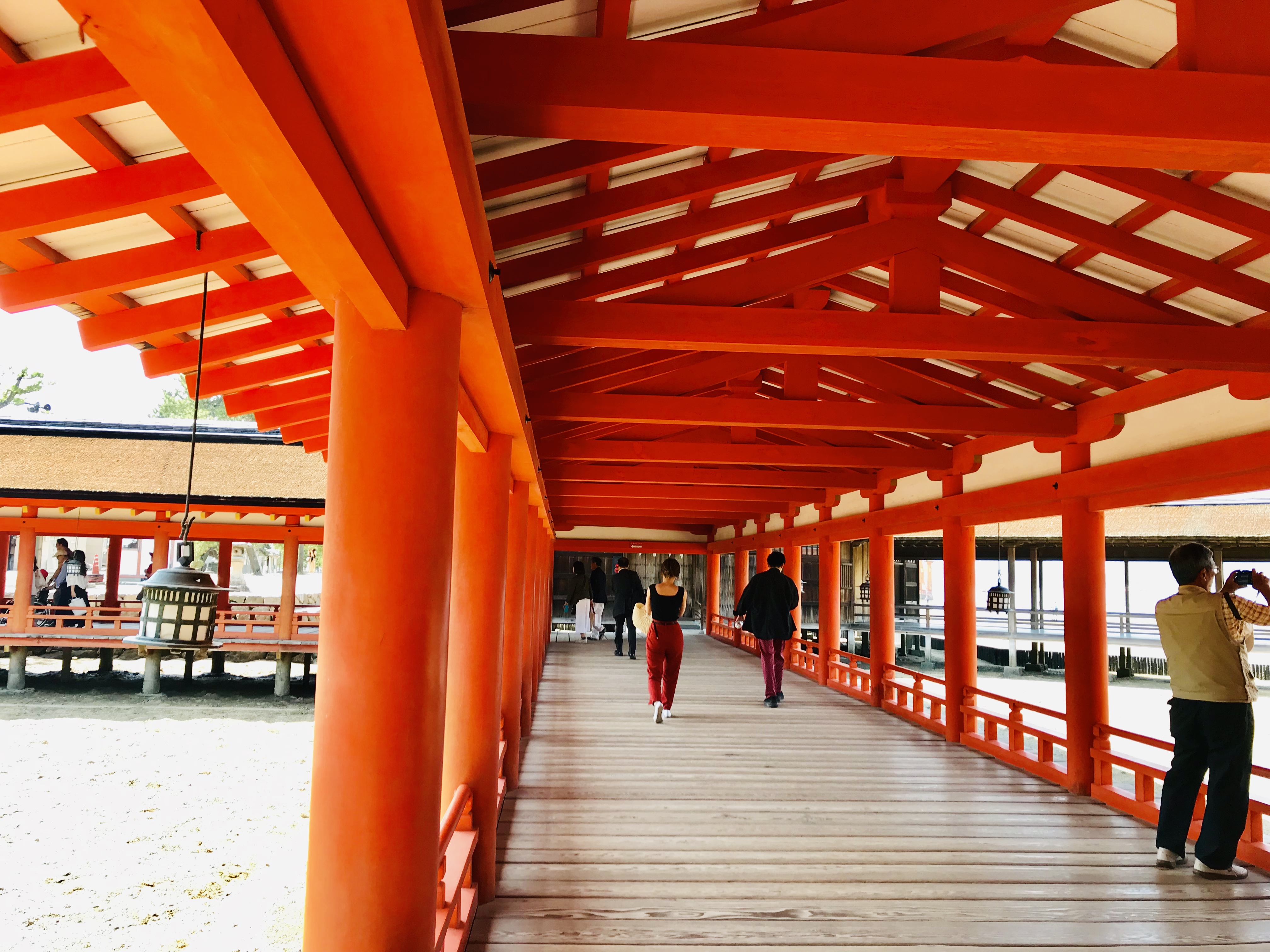 厳島神社朱色の回廊がフォトジェニック