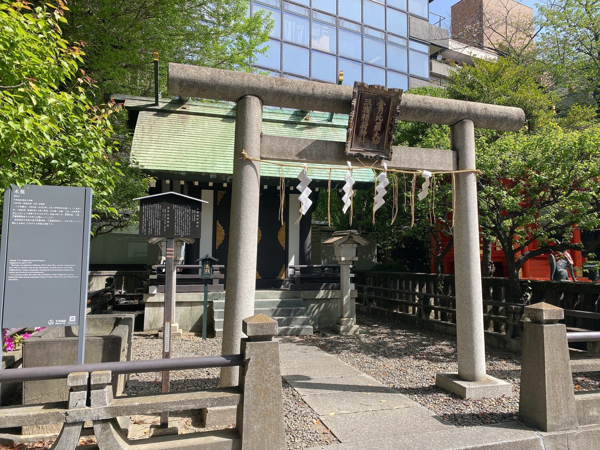 神田明神の境内社・金刀比羅神社、三宿稲荷神社